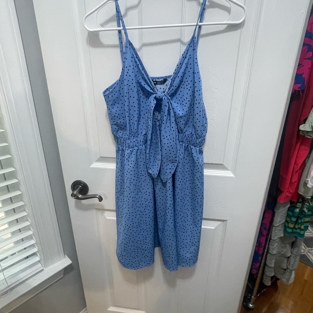 SHEIN Light Blue Polka Dot Dress - Picture 2 of 14